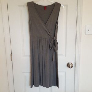Grey faux wrap dress